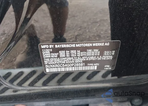 2016 BMW X5 xDrive35I from USA, damaged, VIN 5UXKR0C54G0P28581